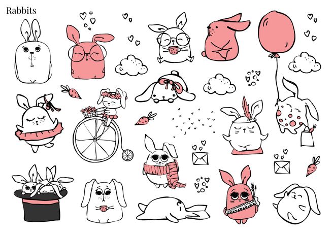 Stikeri &quot;Rabbits&quot;