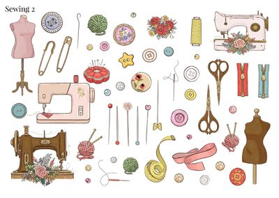 Stikeri "Sewing 2"