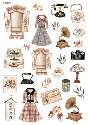 Stikeri &quot;Vintage 4&quot;