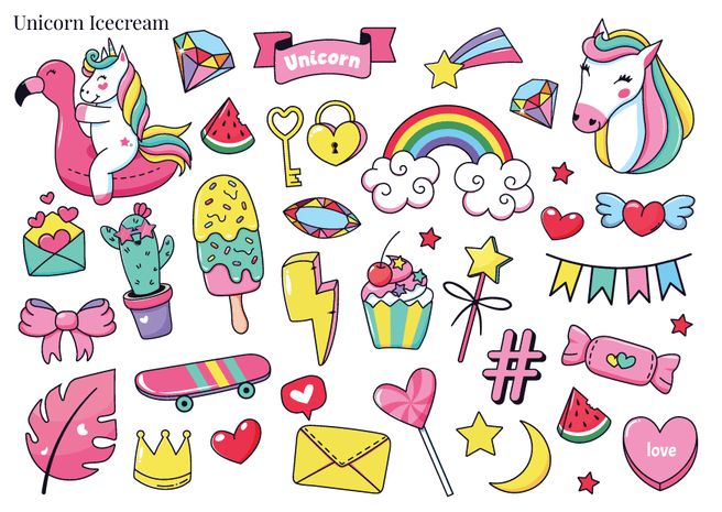 Stikeri &quot;Unicorn Icecream&quot;