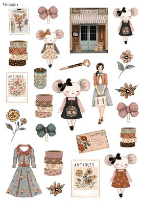 Stikeri &quot;Vintage 1&quot;
