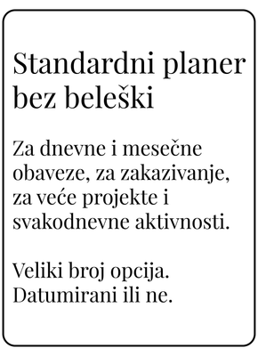 Standardni planer bez dela za beleške