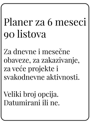 Planer za šest meseci | 90 listova