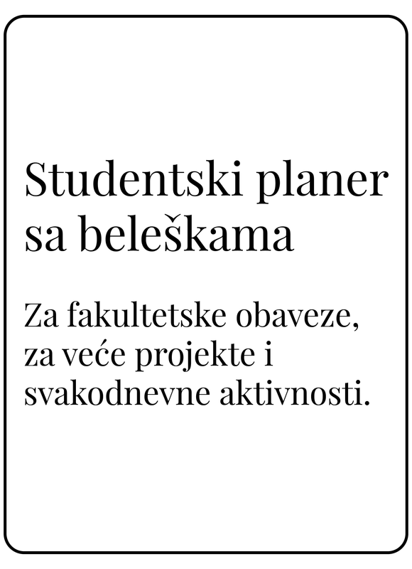 Studentski planer sa delom za beleške