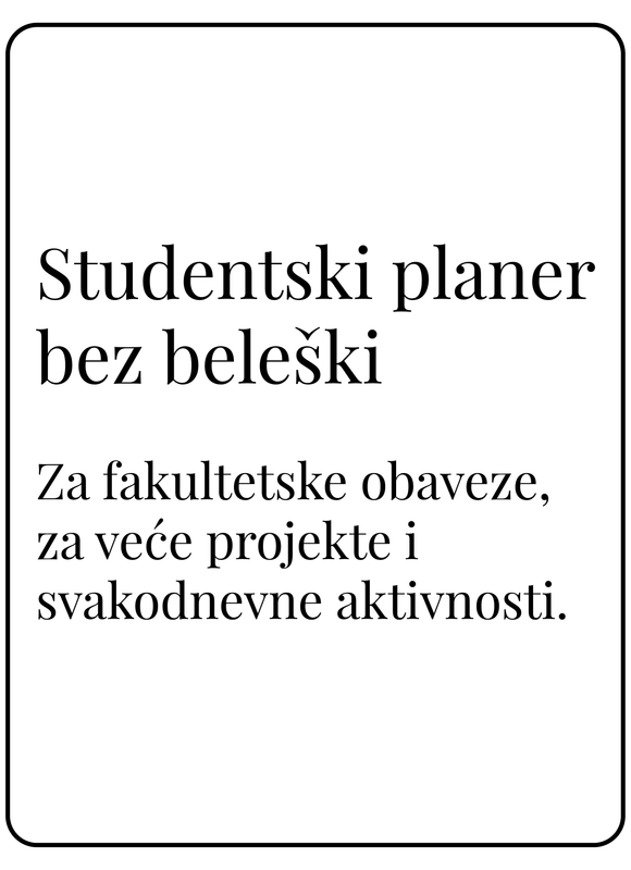 Studentski planer bez dela za beleške
