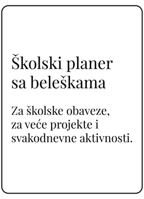 Školski planer sa delom za beleške