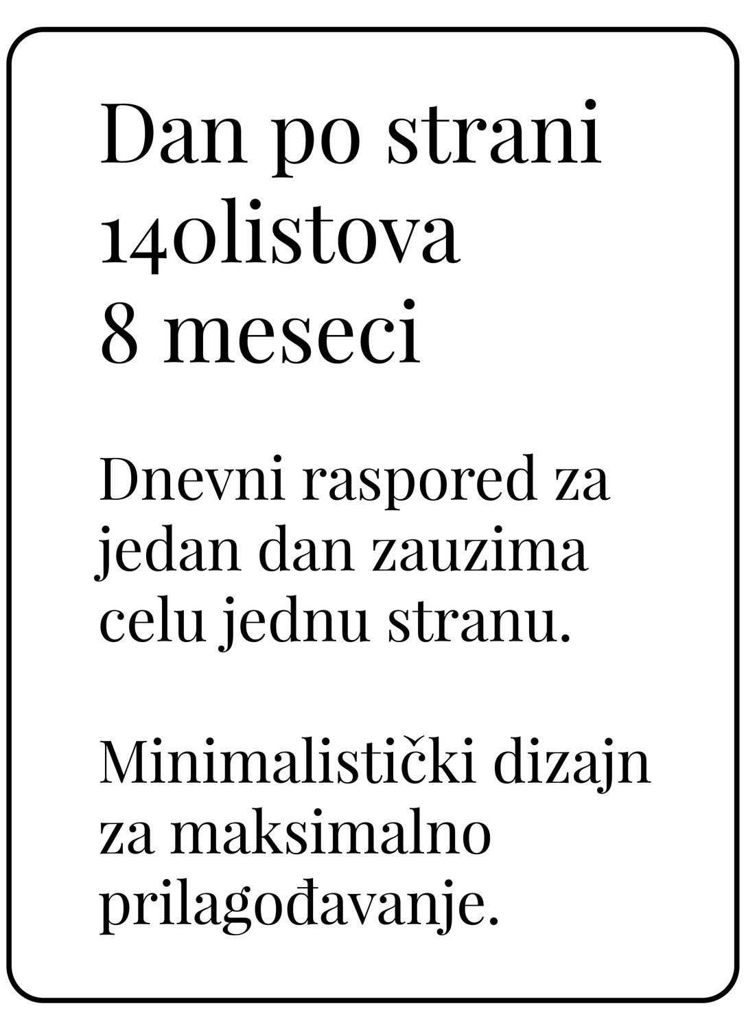 Planer dan-po-strani sa 140 listova (za 8 meseci)