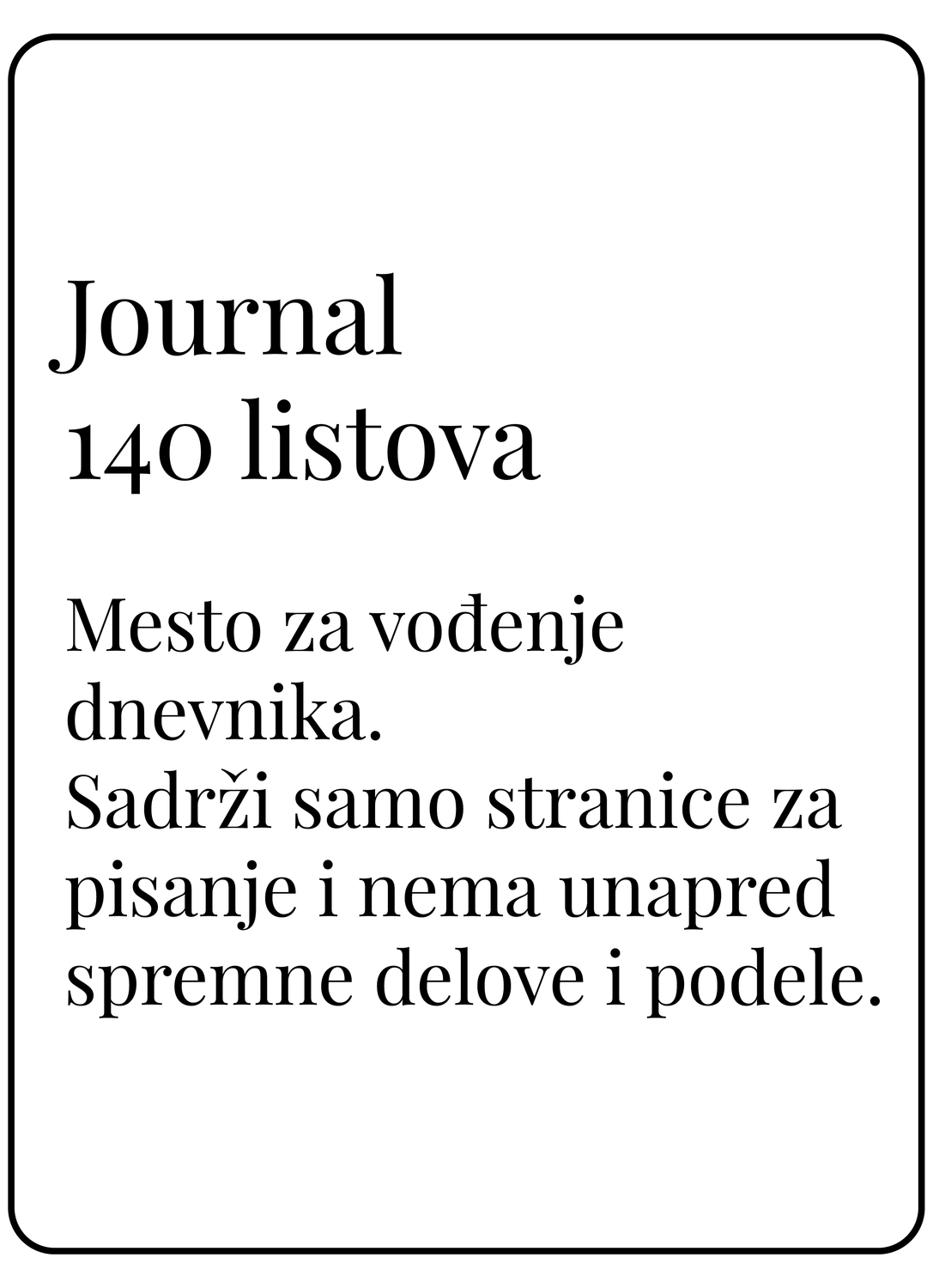 Journal sa 140 listova