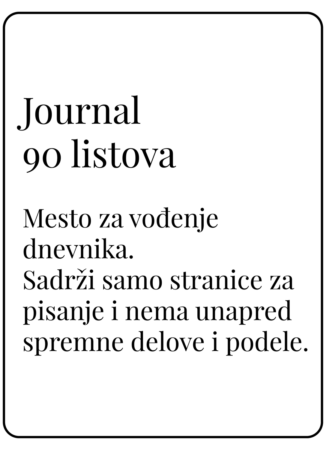 Journal sa 90 listova