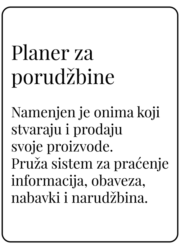 Planer za porudžbine