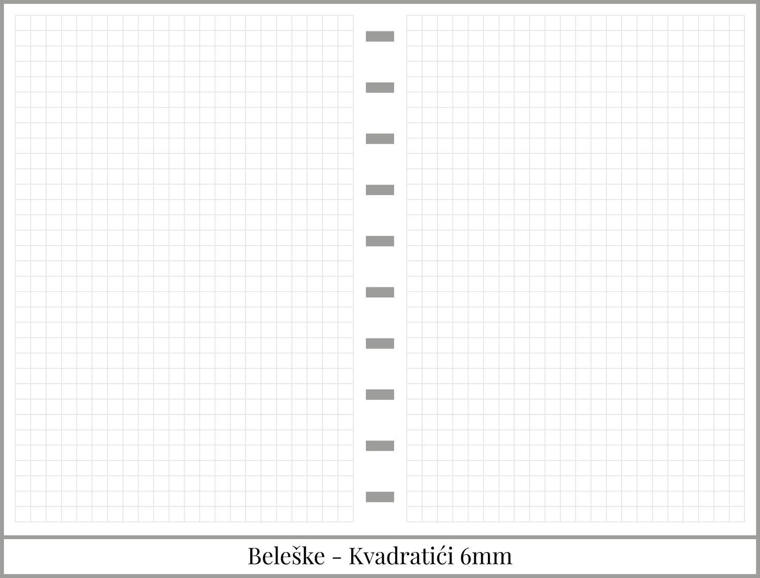 Standardni planer sa delom za beleške