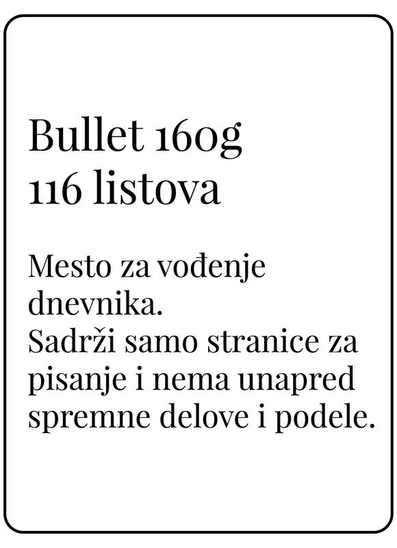 Bullet journal 160g (Boža) sa 116 listova