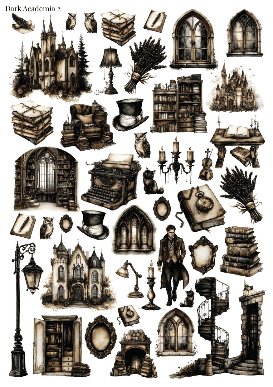 Stikeri &quot;Dark Academia 2&quot;