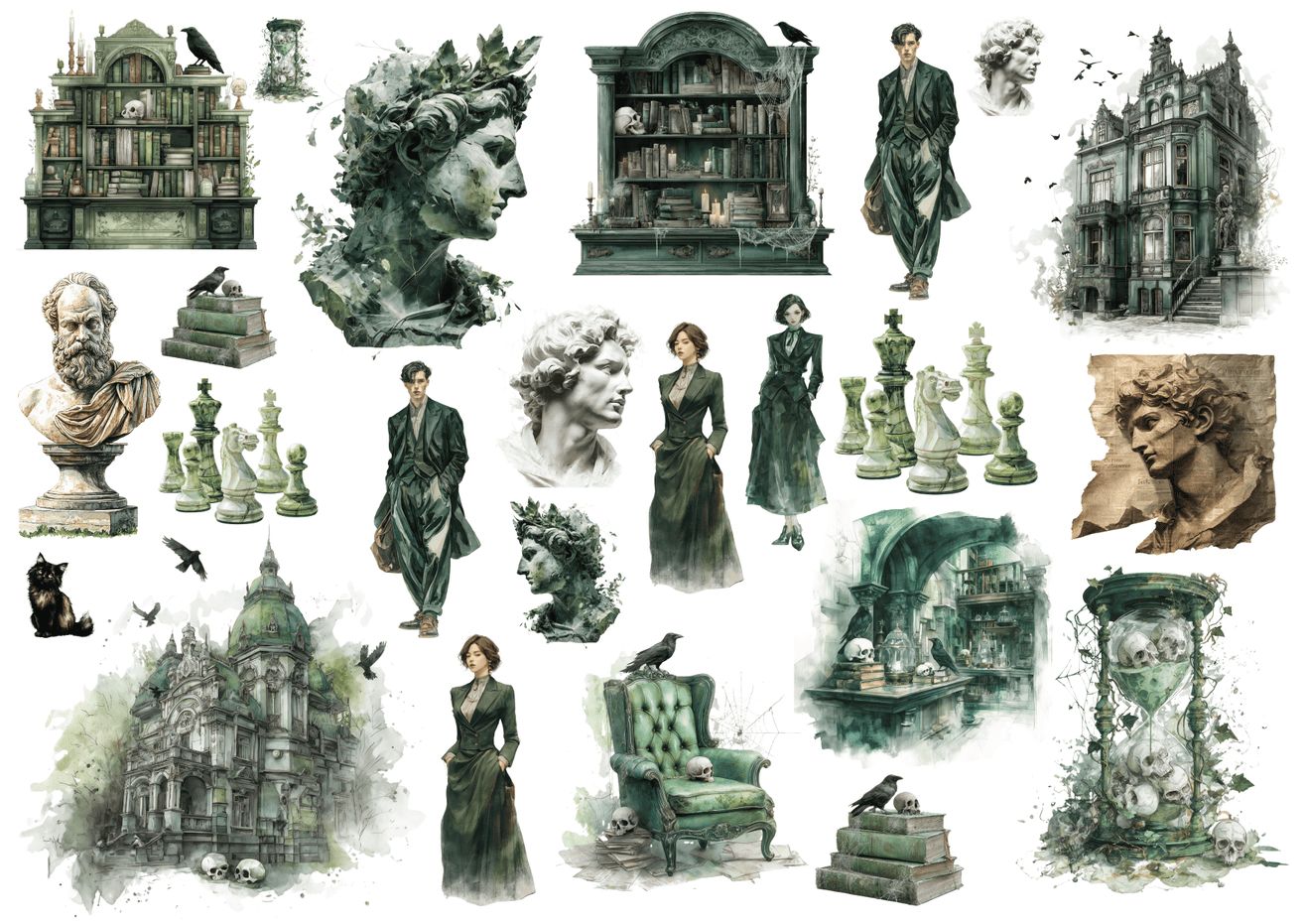 Set štampalica "Dark Academia" Set štampalica "Dark Academia"