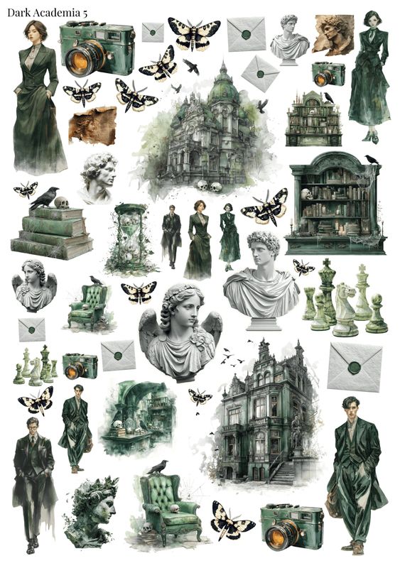 Stikeri &quot;Dark Academia 5&quot;