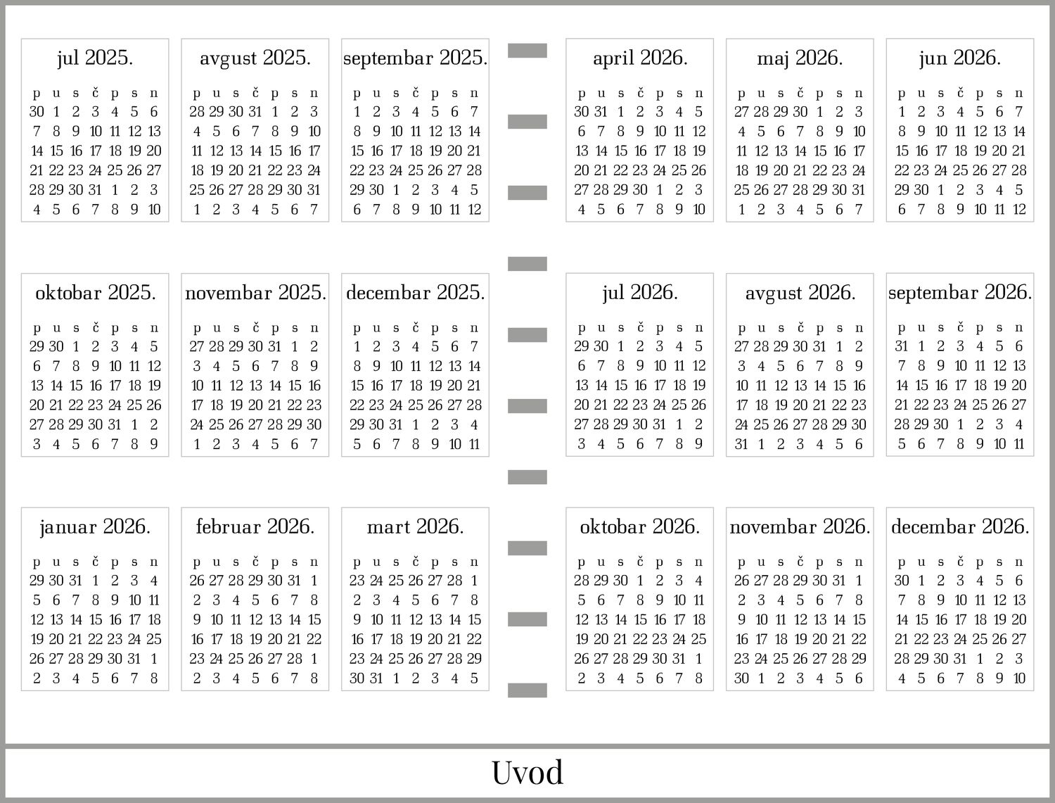 Standardni planer sa delom za beleške (A5)