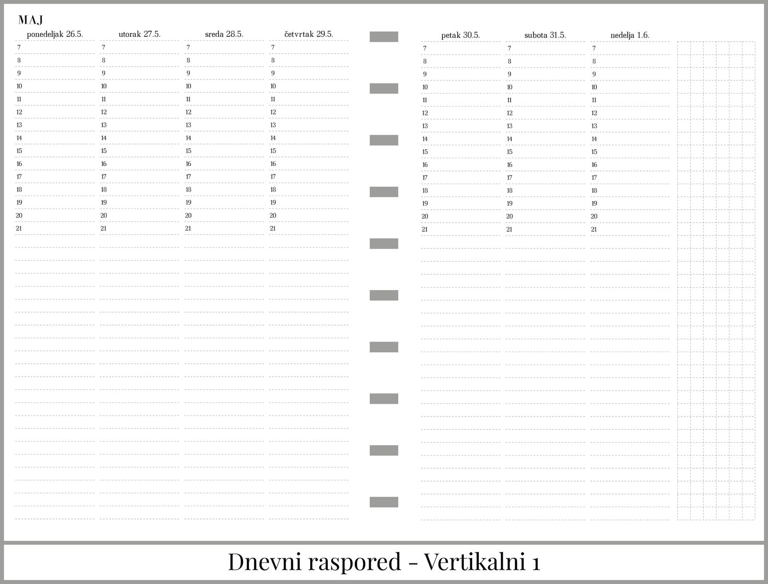 Standardni planer sa delom za beleške (A5)