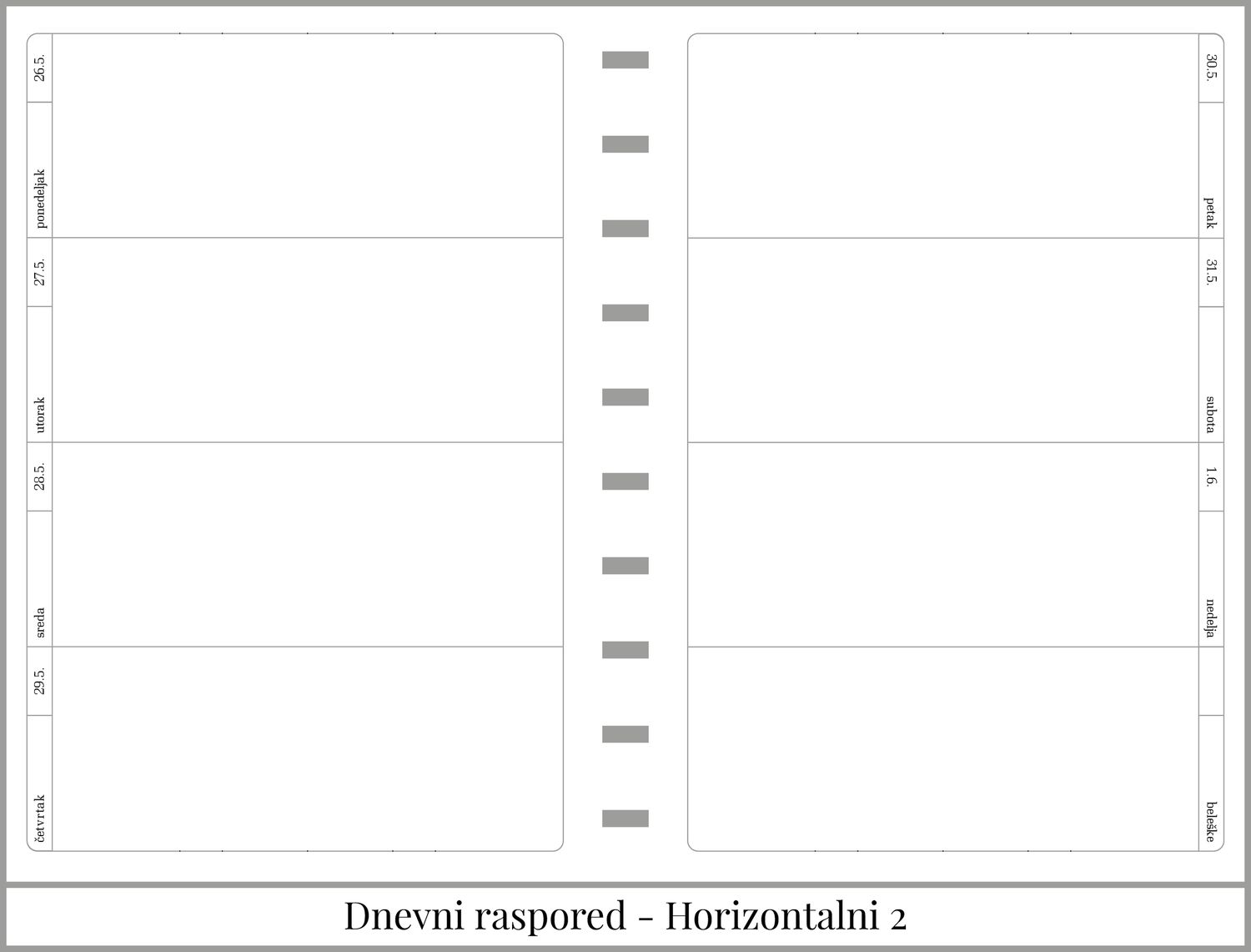 Standardni planer sa delom za beleške (A5)