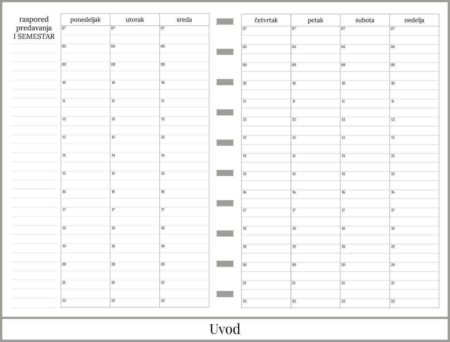 Studentski planer sa delom za beleške (A5)