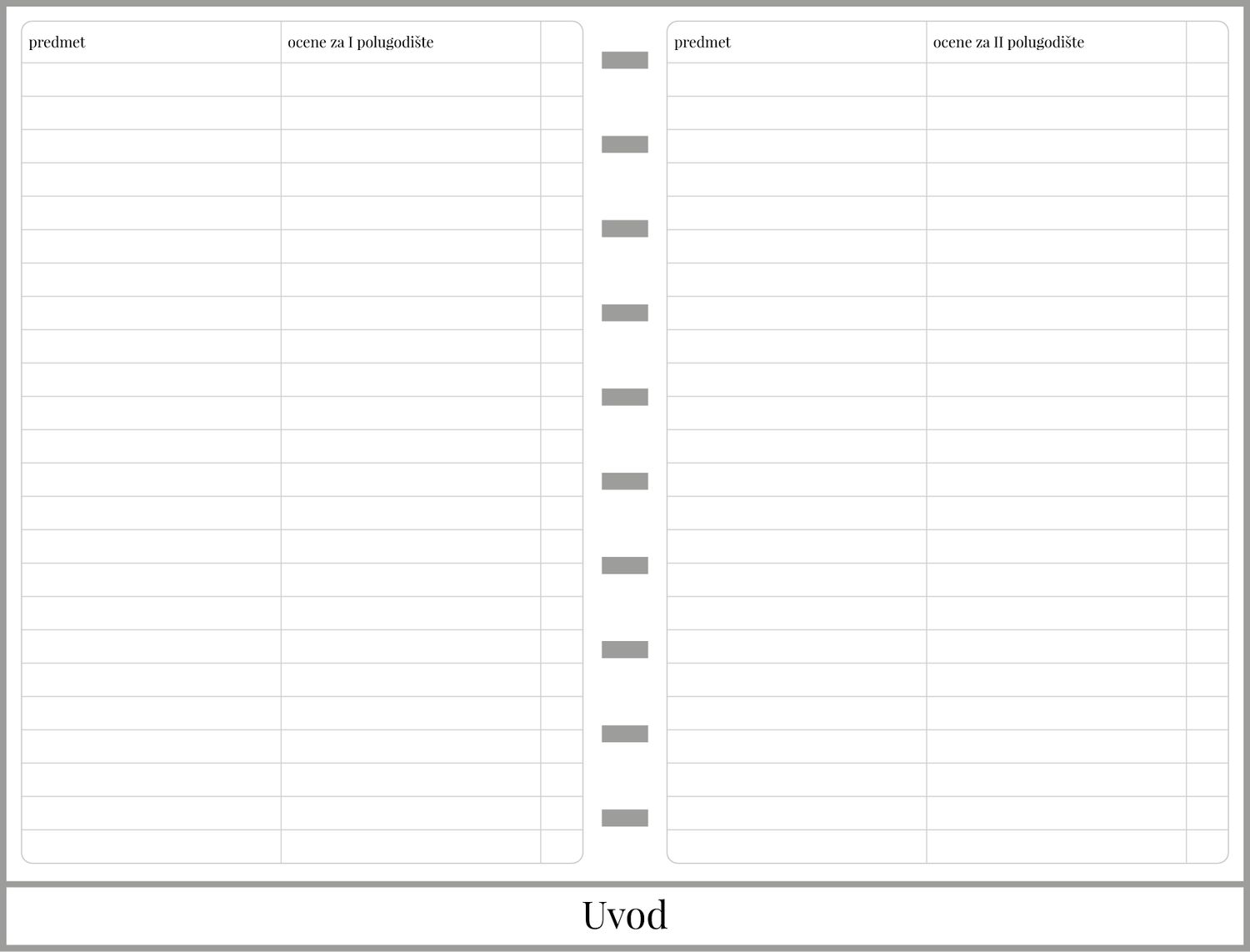 Školski planer sa delom za beleške (A5)