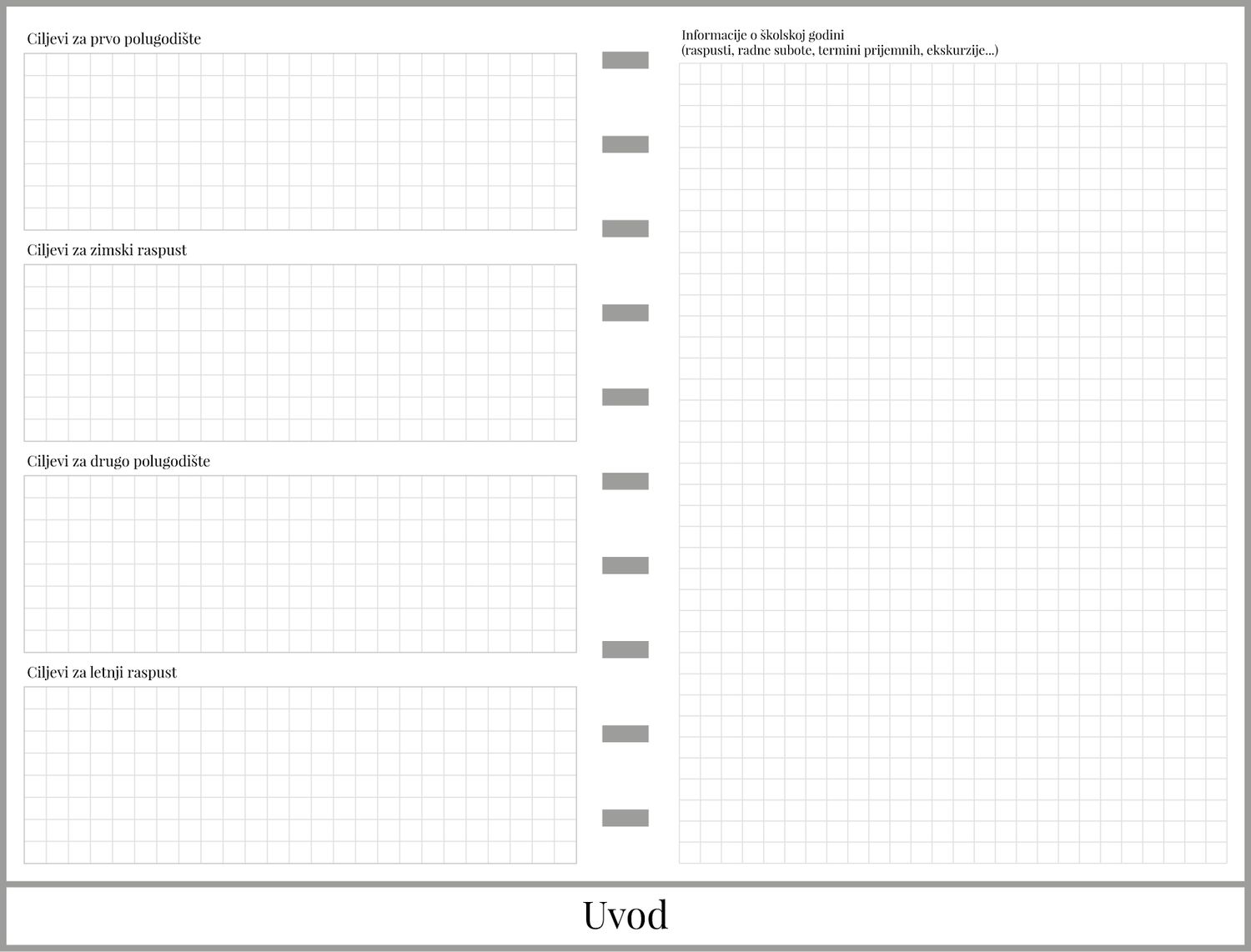 Školski planer sa delom za beleške (A5)