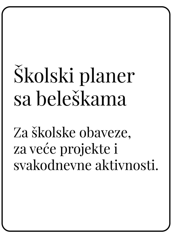 Školski planer sa delom za beleške (A5)
