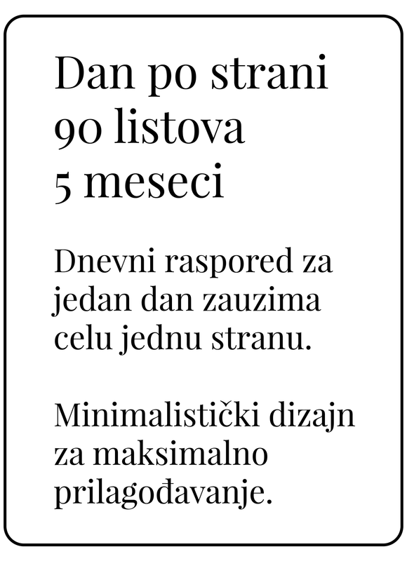 Planer dan-po-strani sa 90 listova | 5 meseci (A5)