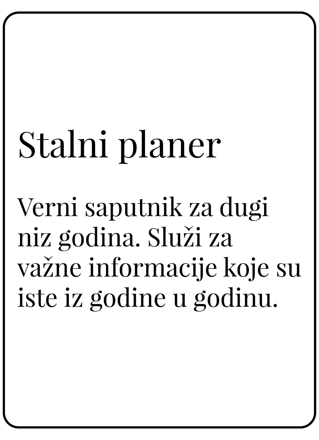 Stalni planer (A5)