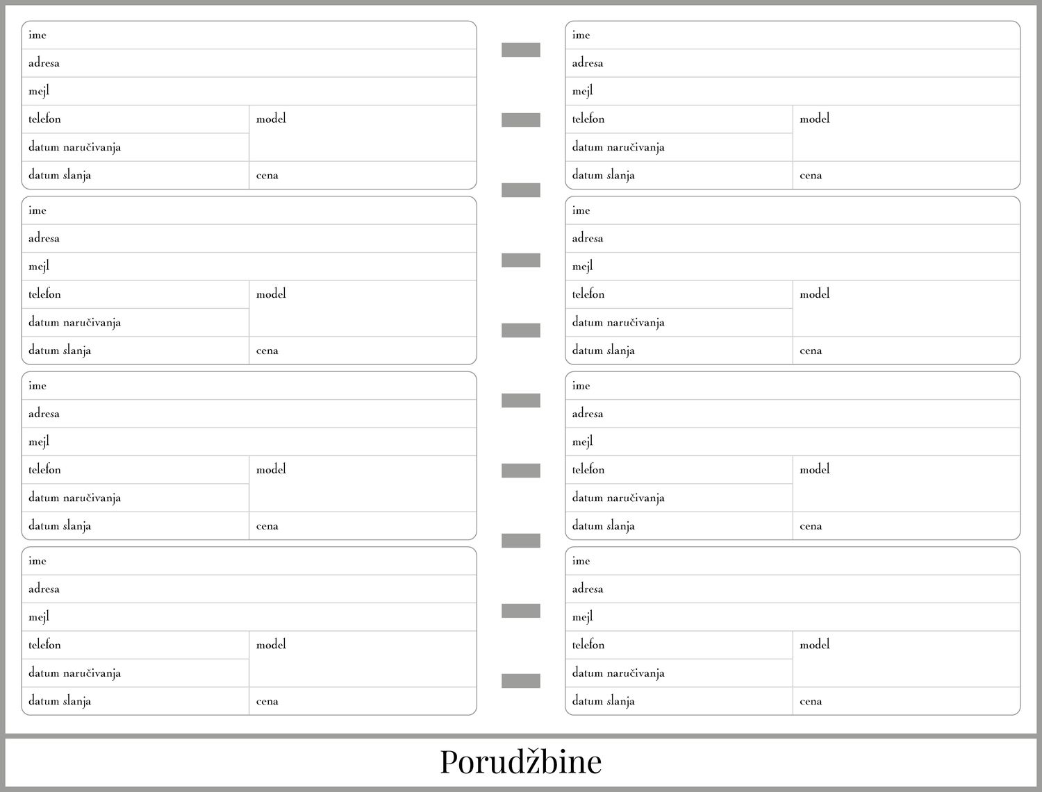 Planer za porudžbine (A5)