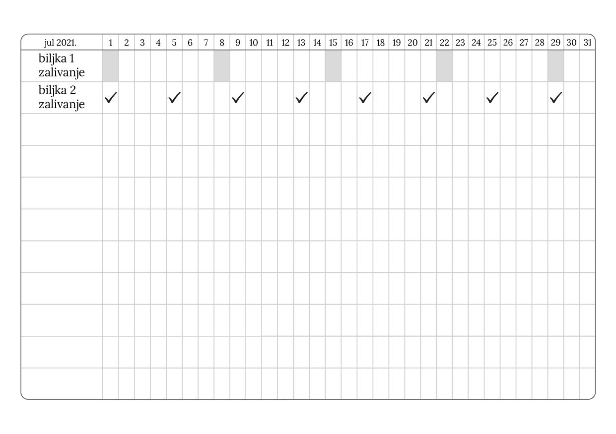Planer za biljke (A5)