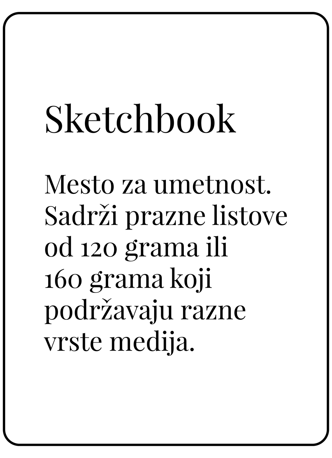 Sketchbook mini 160g (A6)