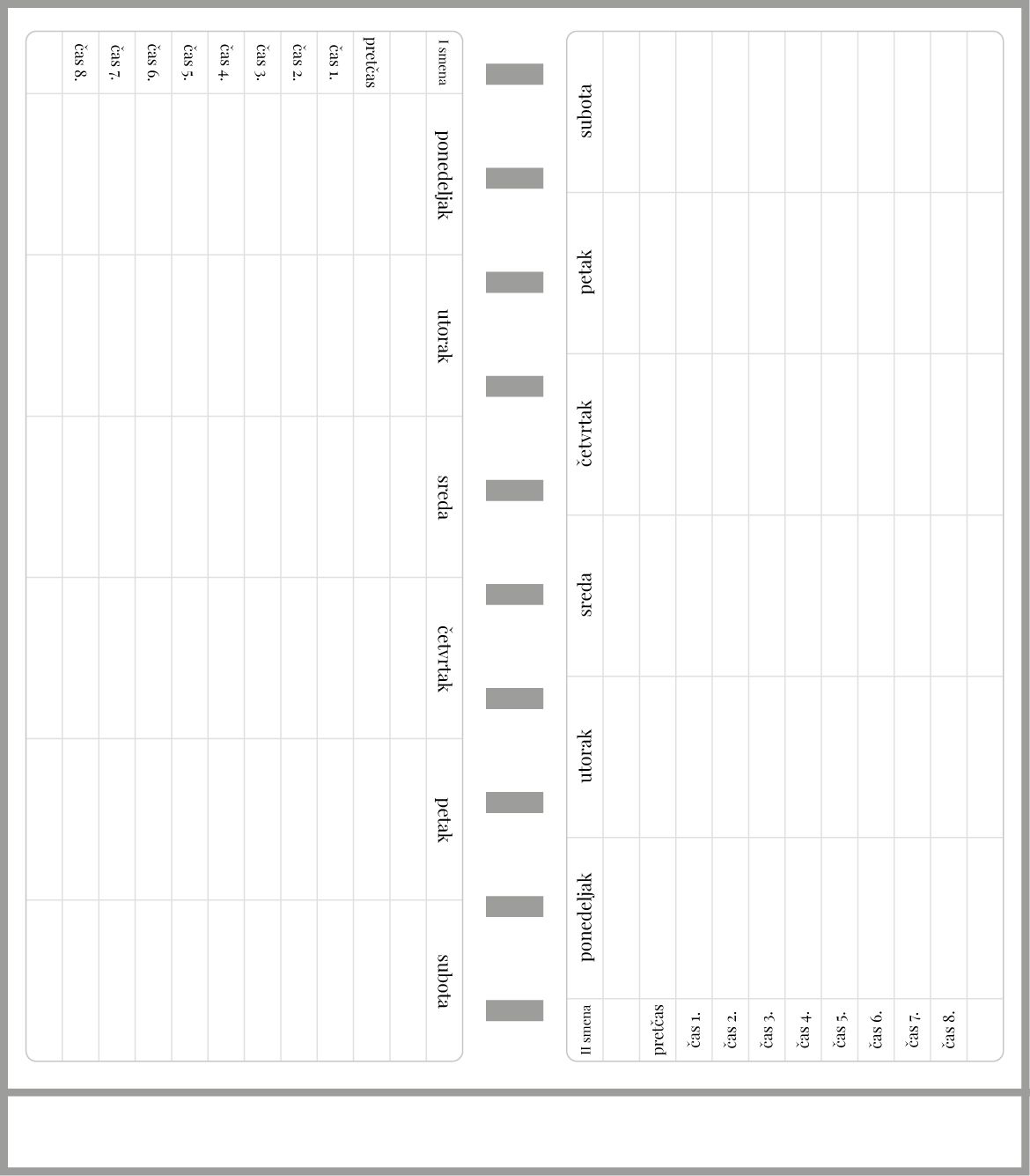 Uski školski planer sa delom za beleške (99x210)