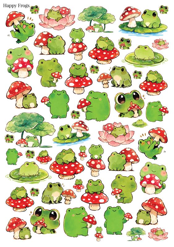 Stikeri "Happy Frogs"