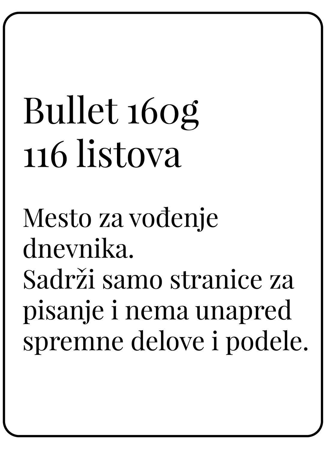 Journal 160g (Boža) sa 116 listova (A5)