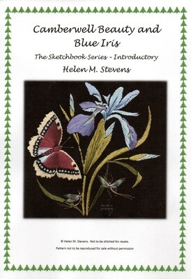 CAMBERWELL BEAUTY AND BLUE IRIS - Hand Embroidery Design