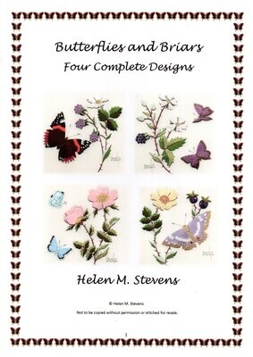 BUTTERFLIES AND BRIARS - Hand Embroidery Designs