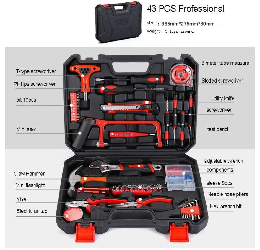 43Pcs Professional Toolbox