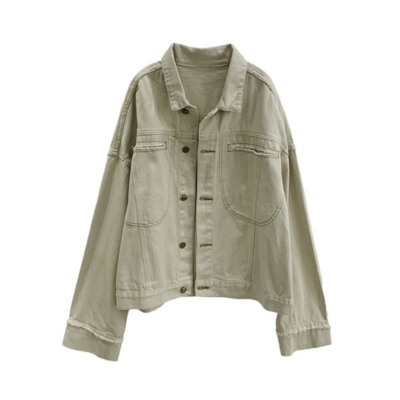 Beige Denim Short Coat Women
