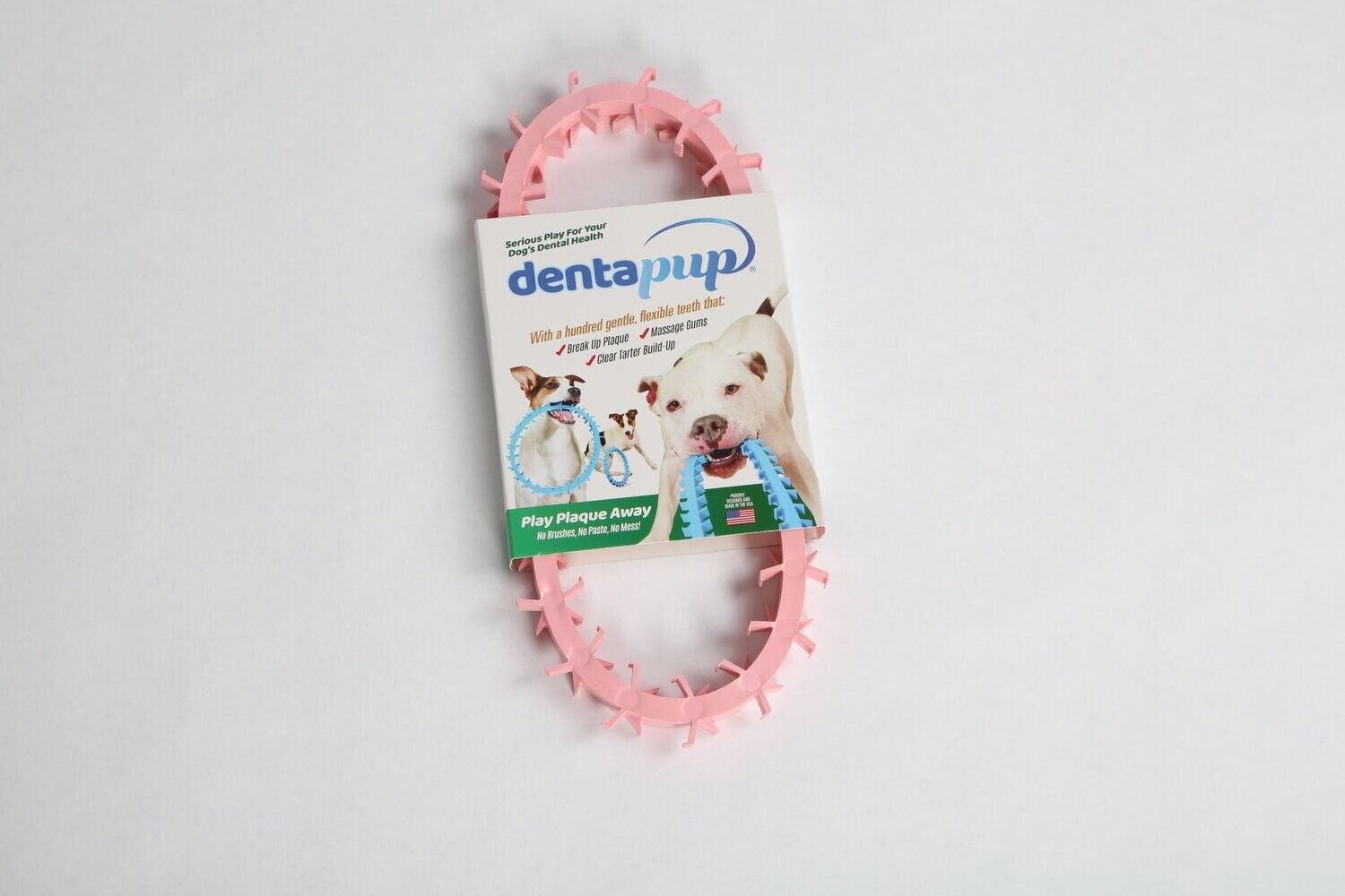 2 for 1 Dentapup Dog Dental Toy - Pink