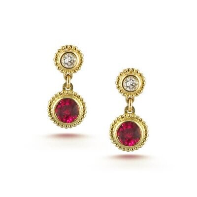 Ruby Diamond Avalon Earrings