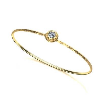 Avalon Bracelet Hand Wrought 18k Yellow Gold Lab Diamond 0.24 carat