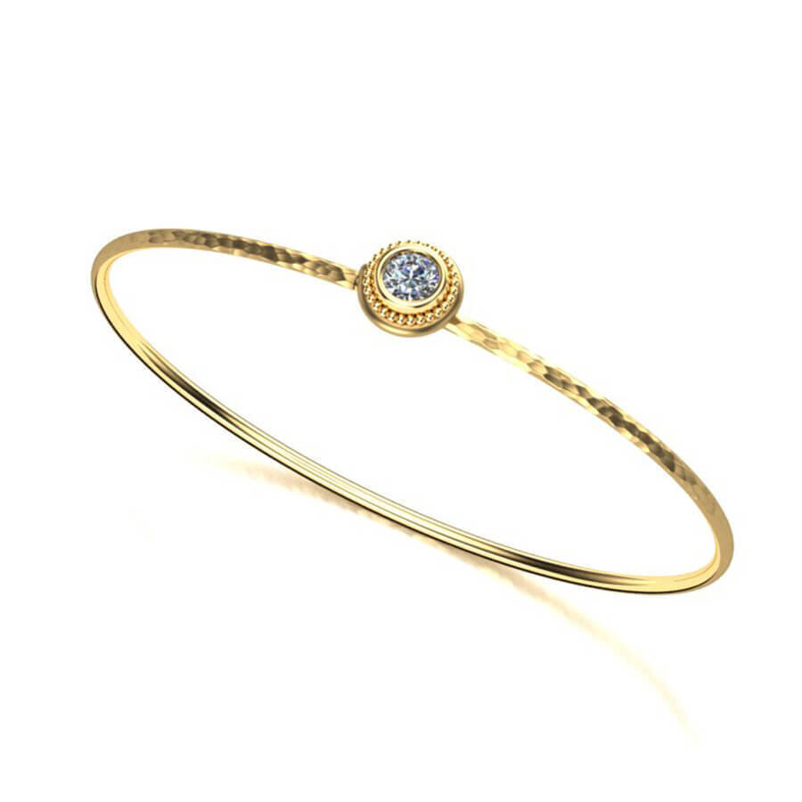 Avalon Bracelet Hand Wrought 18k Yellow Gold Lab Diamond 0.34 carat