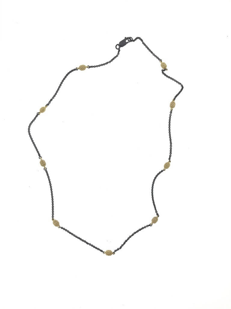 Sterling Blackberries Noir Chain + Vermeil Berries 20 inches with lobster clasp