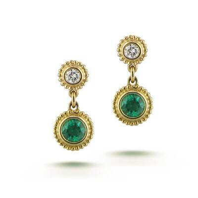 Emerald Diamond Avalon Earrings