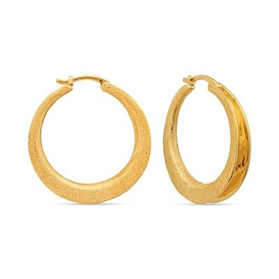 Round Anticlastic Hoop Earrings - Large, Yellow