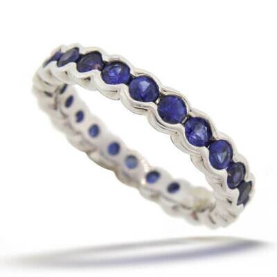 The Wave Ring with Blue Sapphires