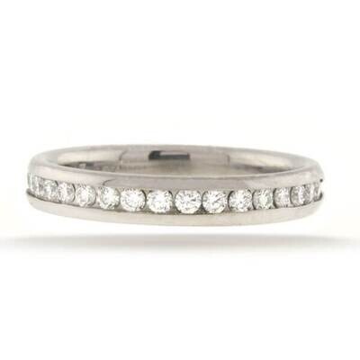Diamond Channel Band in 18k White Gold