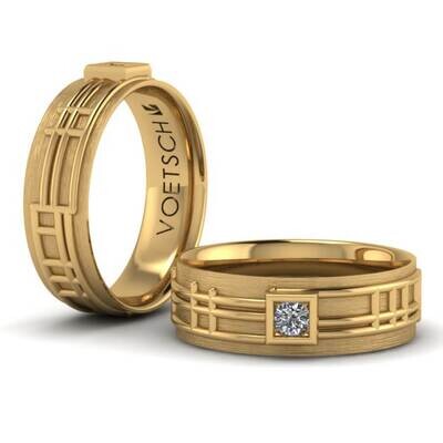 Prairie Style Diamond Wedding Ring 18k Gold