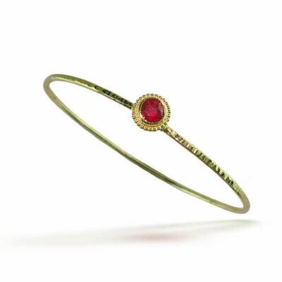 Hand Wrought Gold Ruby Avalon Bracelet
