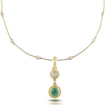 Emerald and Diamond Avalon Necklace